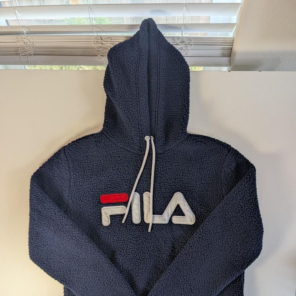 Fila Women's Navy and Blue Hoodie